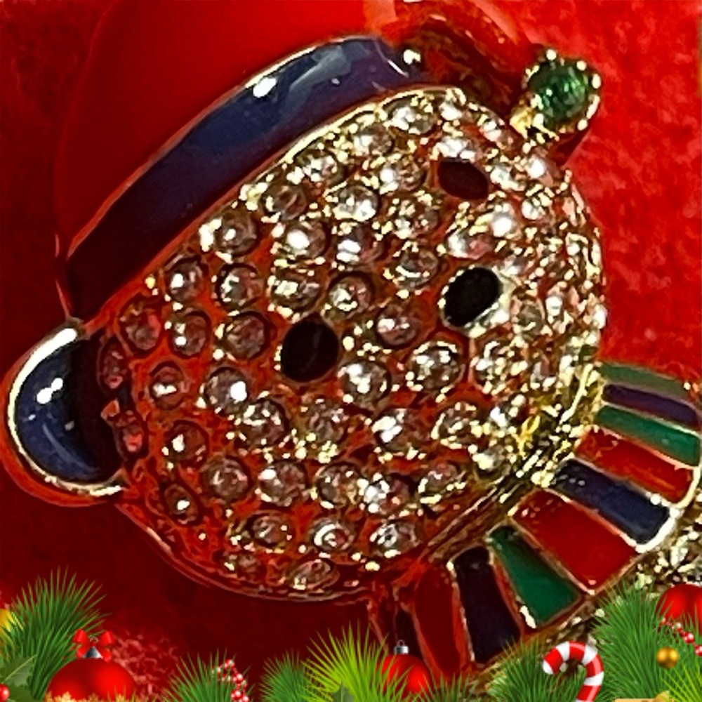 Talbots Rhinestone Teddy Bear Brooch NEW - Picture 6 of 10